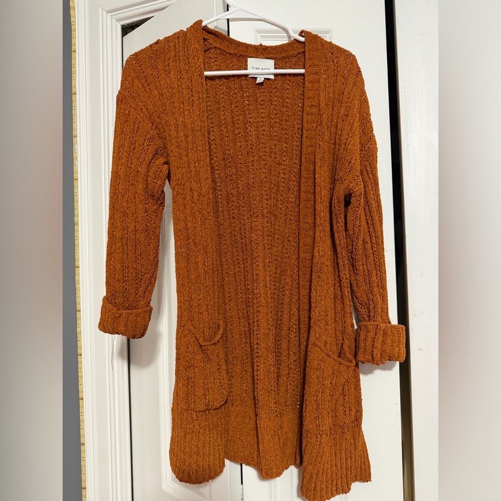 Pink Rose Turmeric Cardigan Sweater